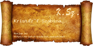 Kristóf Szabina névjegykártya