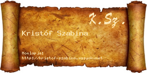 Kristóf Szabina névjegykártya
